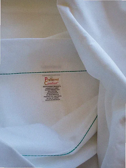 1 Preferred comfort Flat Sheet T200 Queen 85x108" 60% Cotton 40% Polyester New