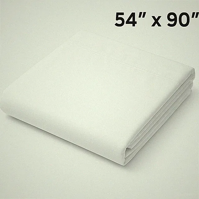 54"x90", White Twin Flat Sheet
