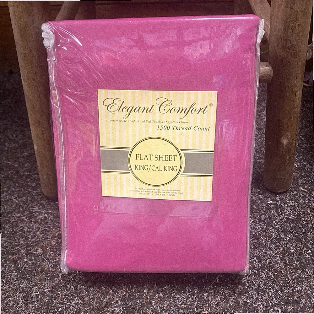 Elegant Comfort Flat Sheet King/ Cali King Bright Pink 1500 Thread Quality New