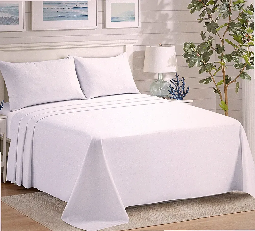 Hotel Luxury Flat Sheet Only Soft Top Sheet Flat Bed Sheets USA Size Queen White