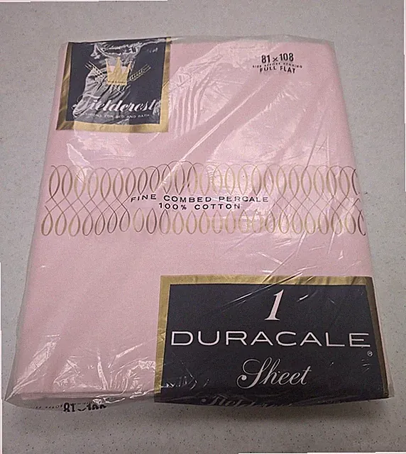 NEW Vintage Fieldcrest Pink Fine Combed Percale Bedspread Bed Sheet 81"x108"
