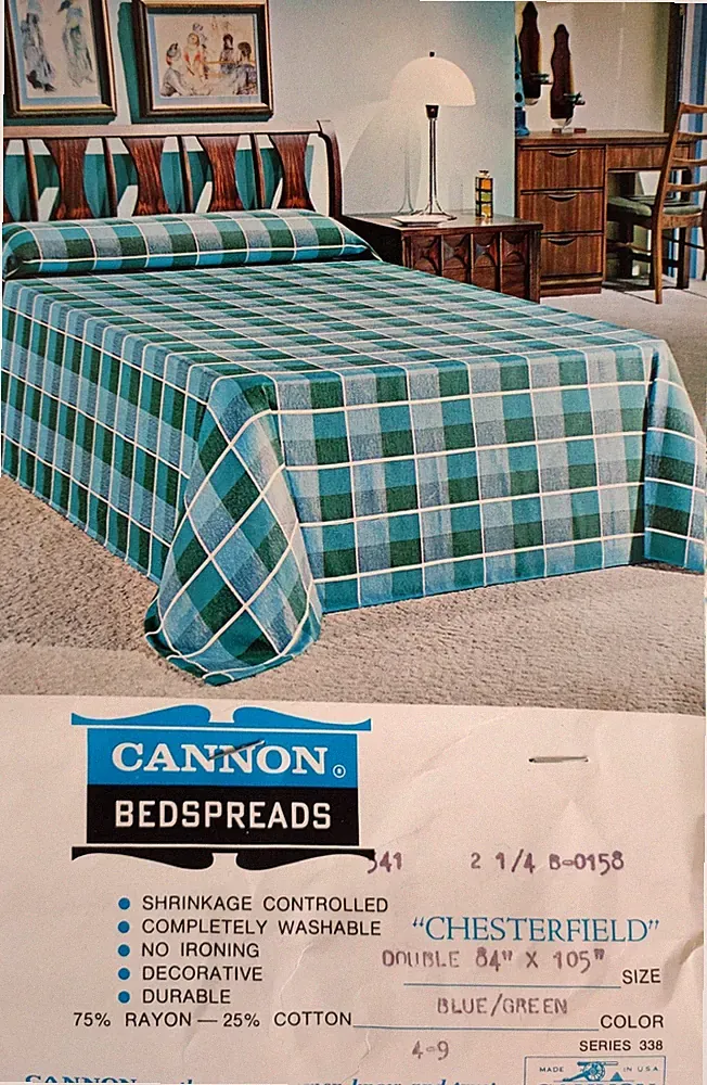 NWT Cannon Bedspreads Colorful Top Flat Sheet Decorative Bedding Plaid Pattern