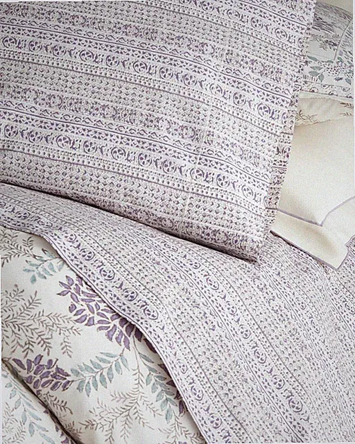 Ralph Lauren Home Alessandra Hayden Twin Flat Sheet Bedding purple Cream