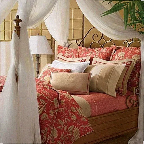 Ralph Lauren villa camelia Fretwork Queen Flat Sheet - NIP