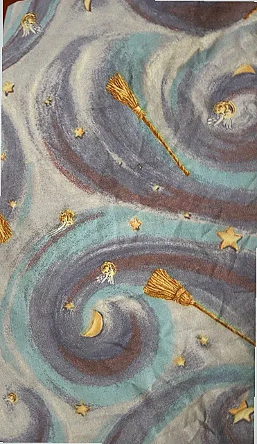 Vtg Harry Potter Quidditch Broom Snitch Twin Flat Sheet Fabric & Fitted Sheet