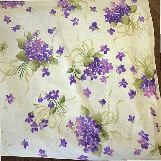 Vtg Royale flat sheet king Purple Floral Violets Cotton Use As Quilt Back Fabric